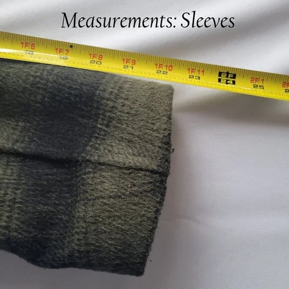 LAST CALL -Weatherproof Green Plaid Vegan Leather Mid Length Coat (Size: L) - Picture 14 of 16